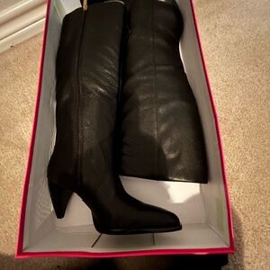 Black Stiletto Heeled Boots with Textured Finish